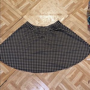Checkered mini skirt.